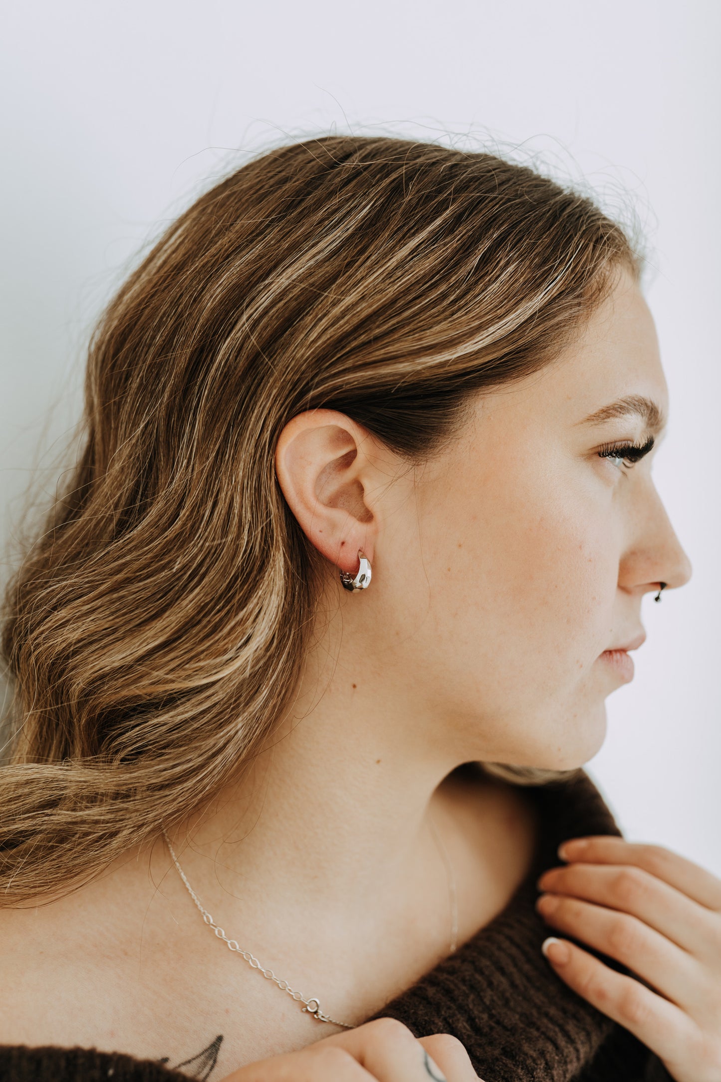 The Hammered Huggies - Sterling Silver