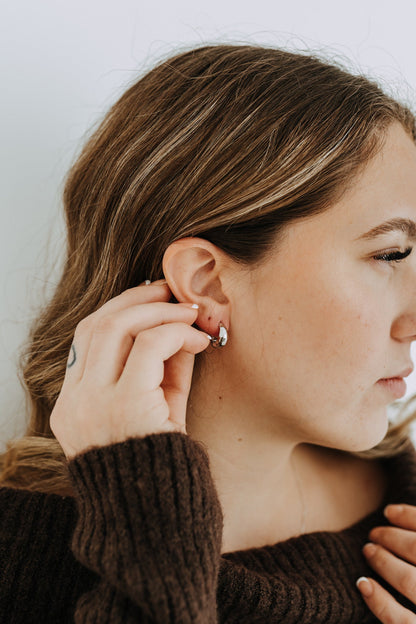 The Hammered Huggies - Sterling Silver