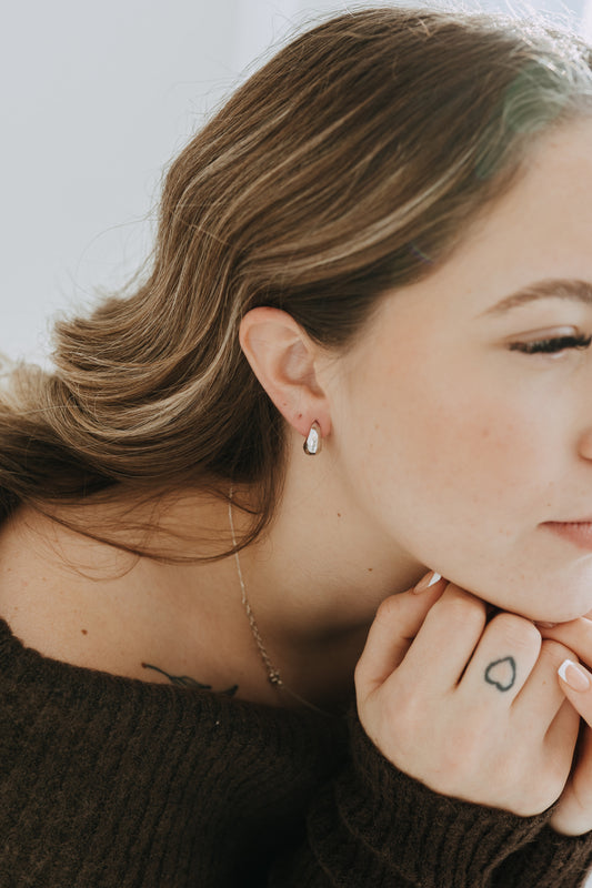 The Hammered Huggies - Sterling Silver