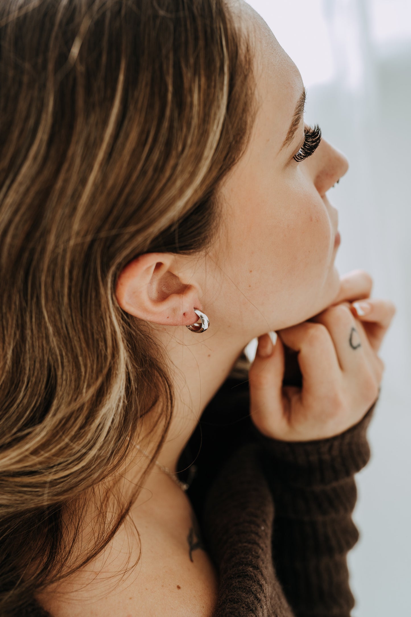 The Hammered Huggies - Sterling Silver