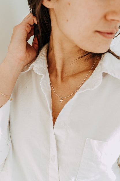 Mini Letter Necklace - Sterling Silver