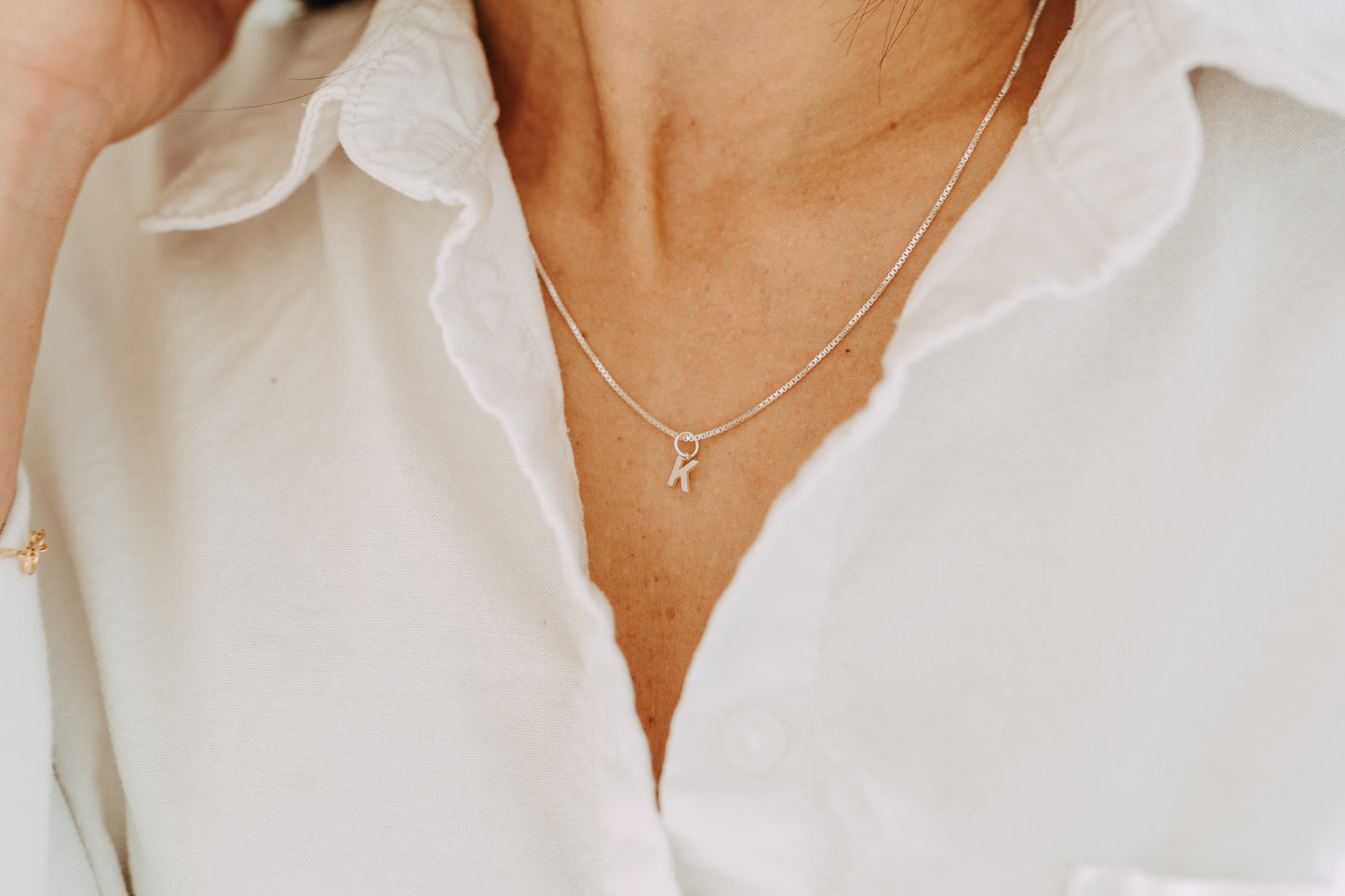 Mini Letter Necklace - Sterling Silver