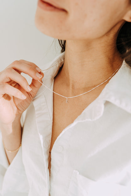 Mini Letter Necklace - Sterling Silver