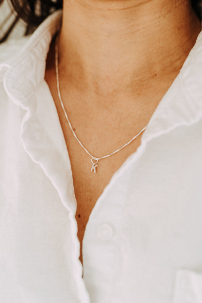 Mini Letter Necklace - Sterling Silver