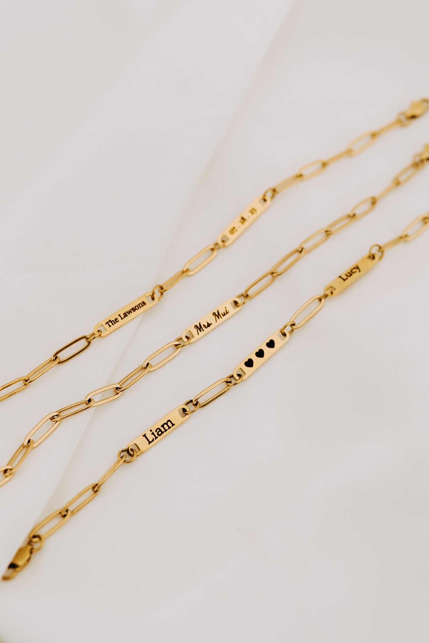 Engraved 2 Bar Bracelet - Paperclip