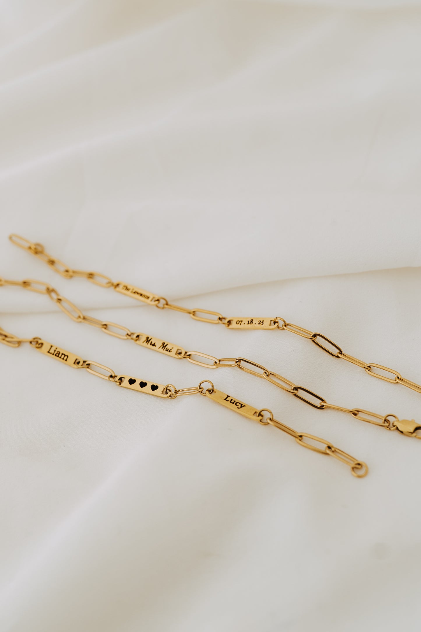 Engraved 3 Bar Bracelet - Paperclip