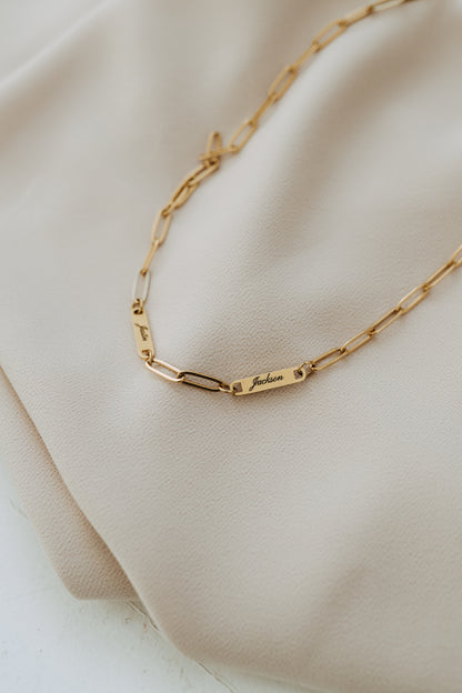 Engraved 2 Bar Necklace