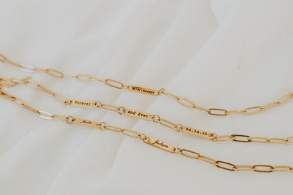 Engraved 1 Bar Necklace