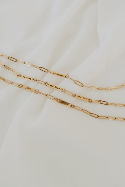 Engraved 3 Bar Necklace