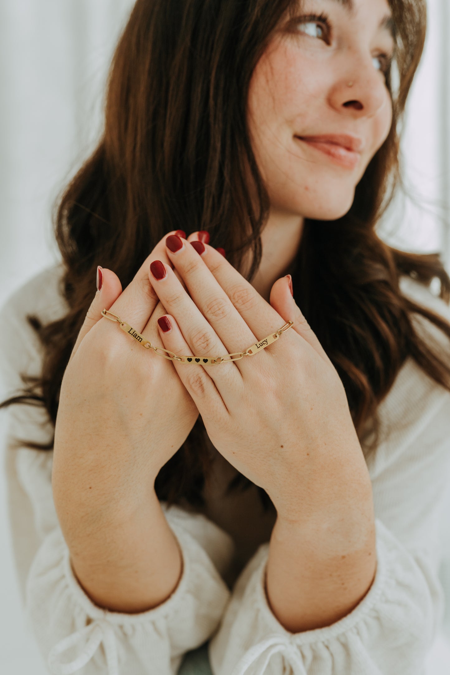 Engraved 3 Bar Bracelet - Paperclip