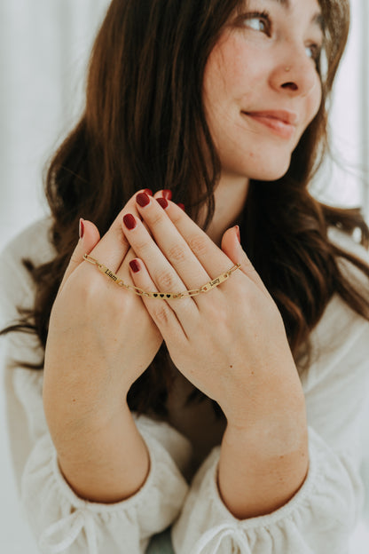 Engraved 3 Bar Bracelet - Paperclip