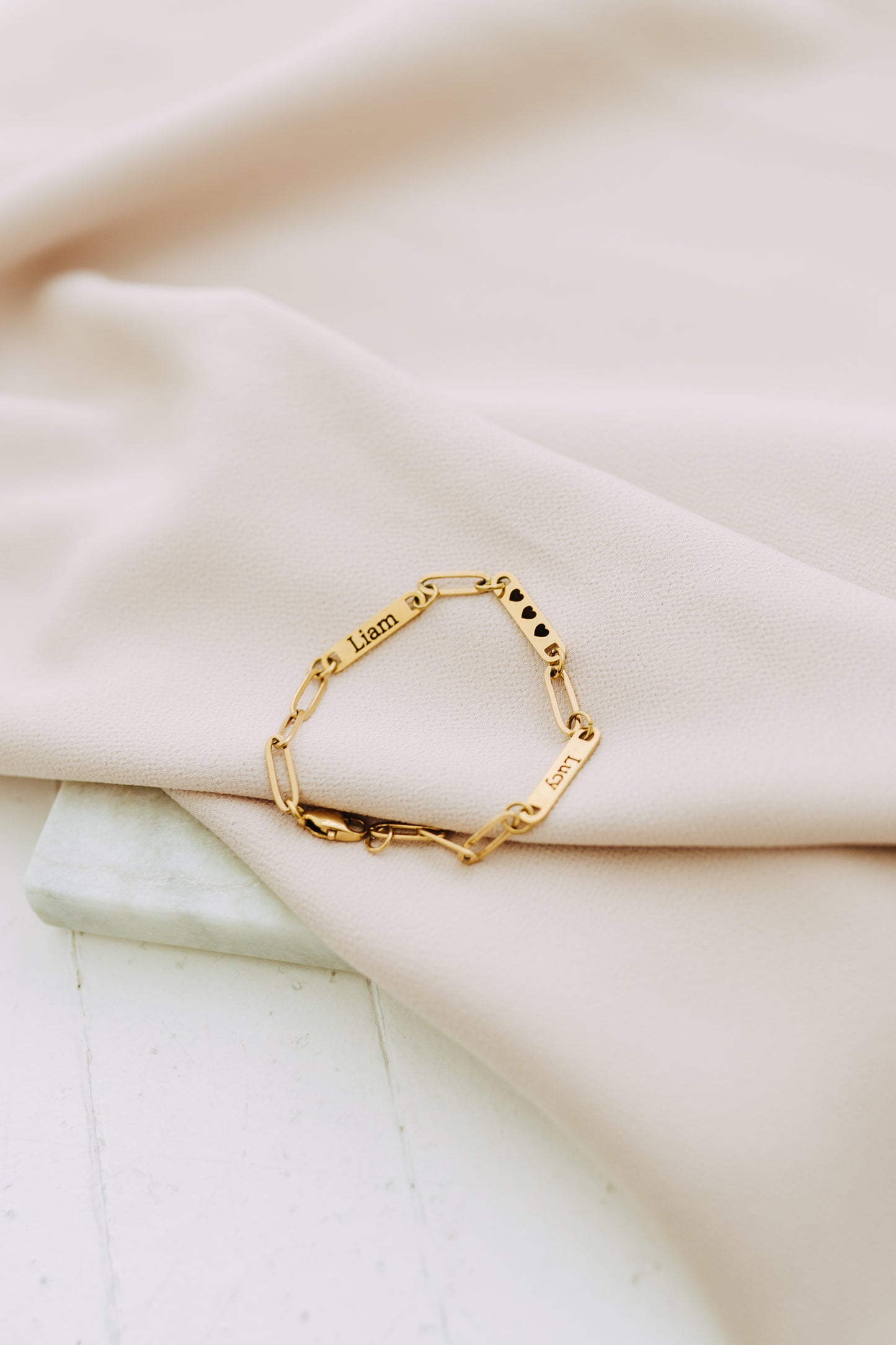 Engraved 3 Bar Bracelet - Paperclip