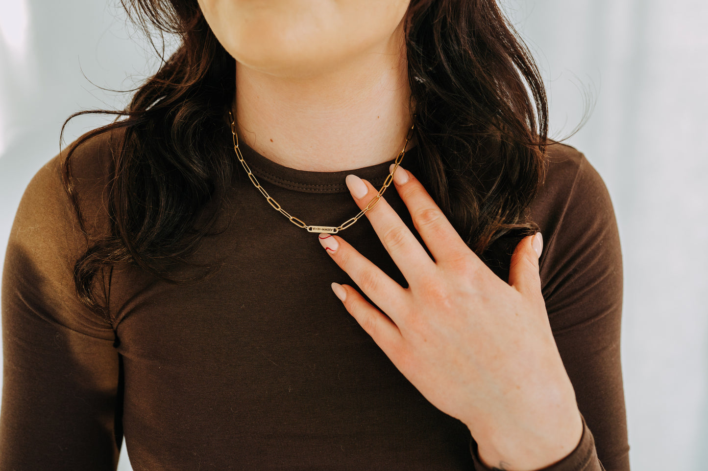 Engraved 1 Bar Necklace