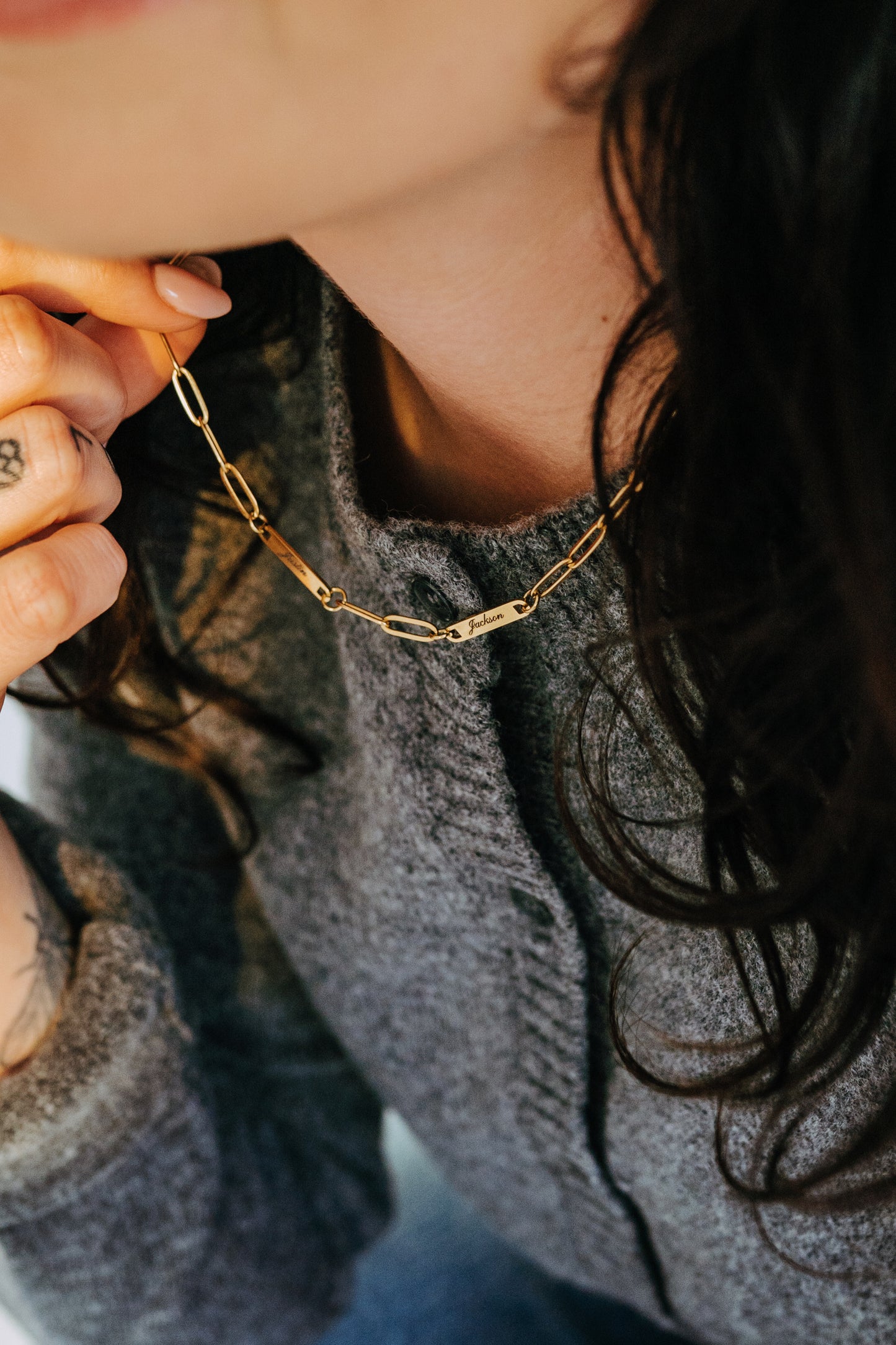 Engraved 2 Bar Necklace