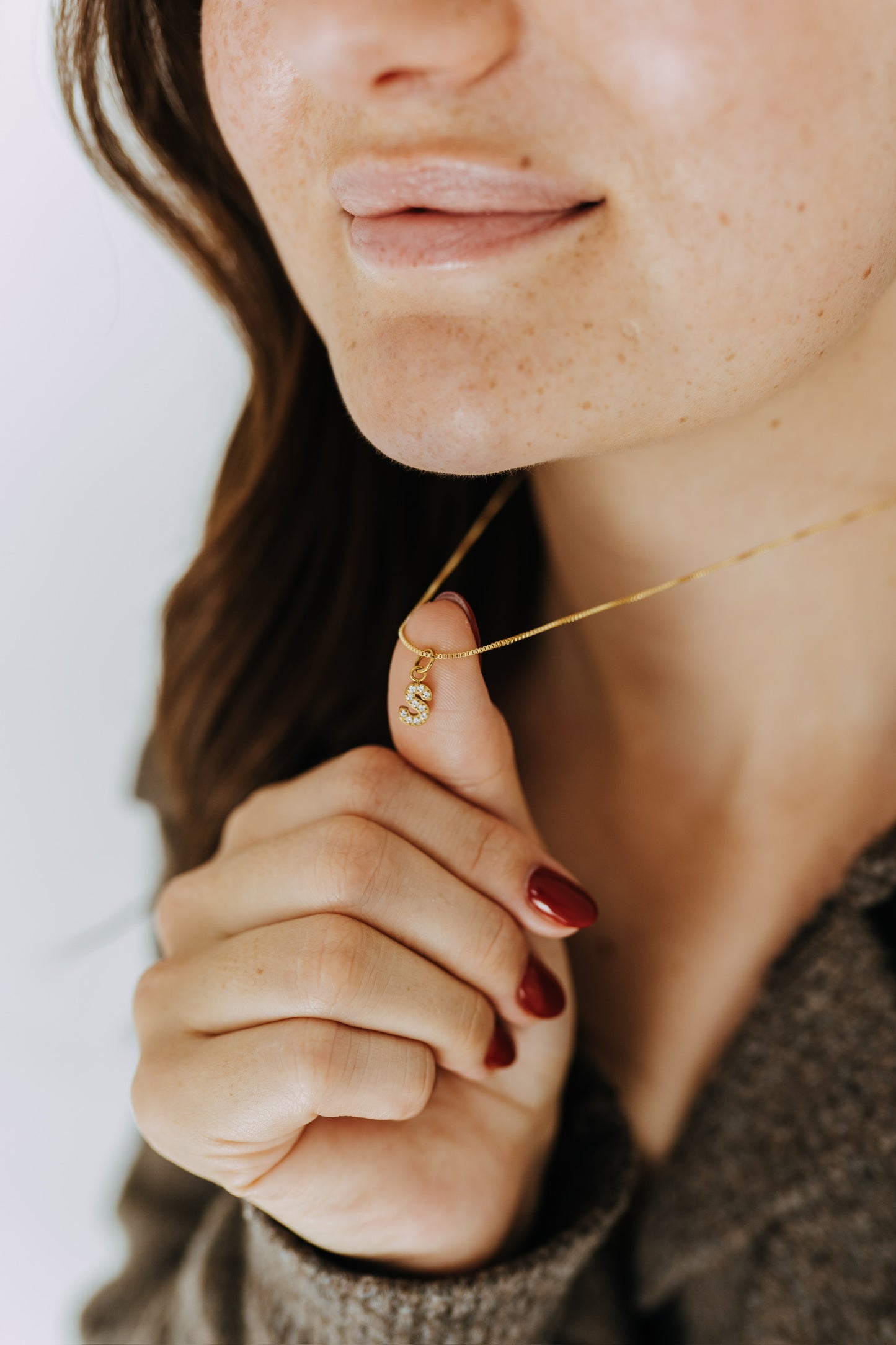 Sparkle Letter Pendant Necklace