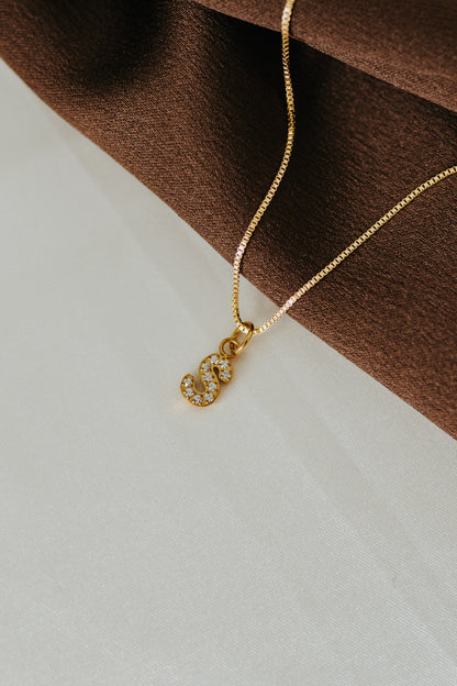 Sparkle Letter Pendant Necklace