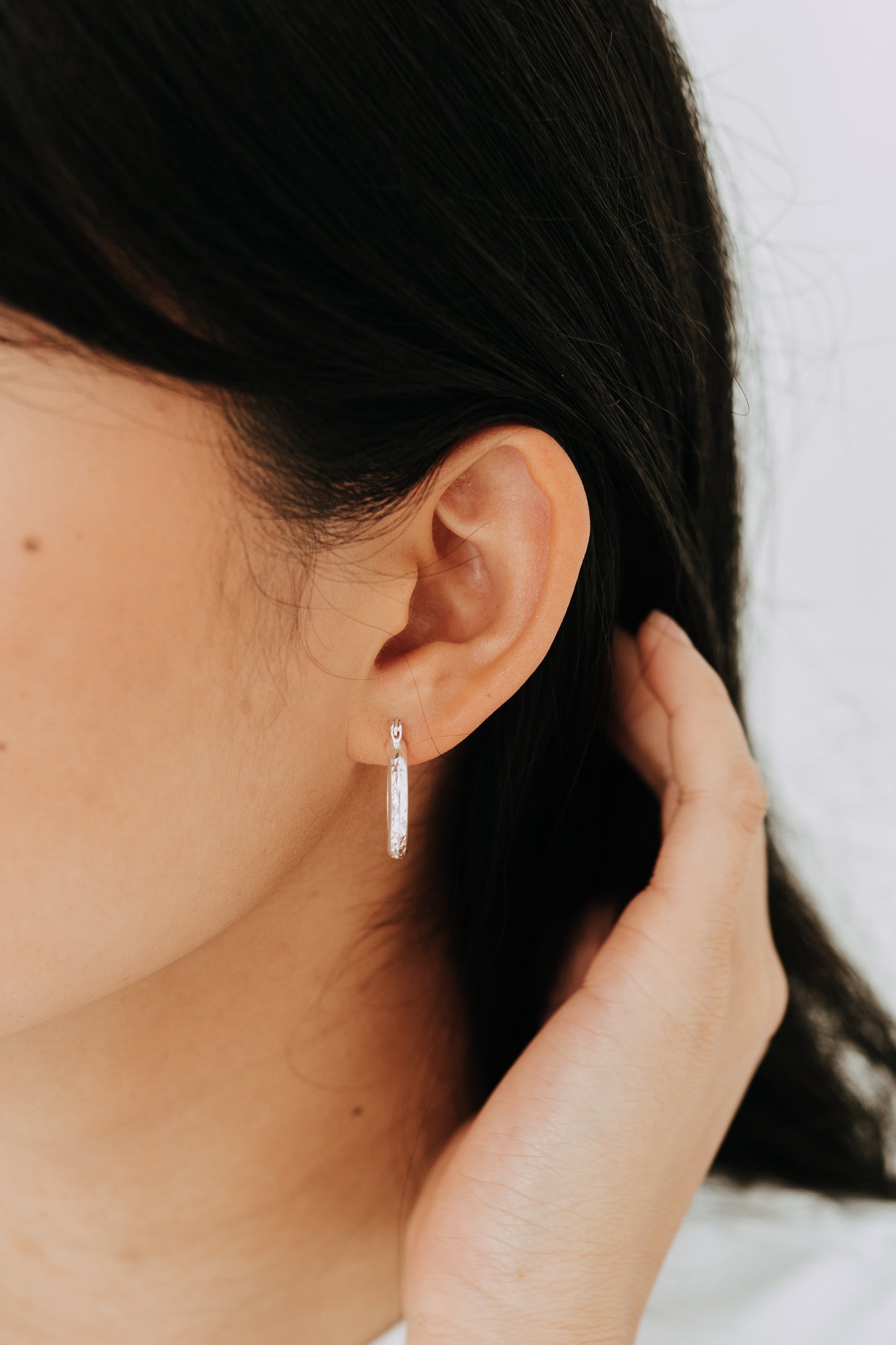 Etch Hoops / Sterling Silver