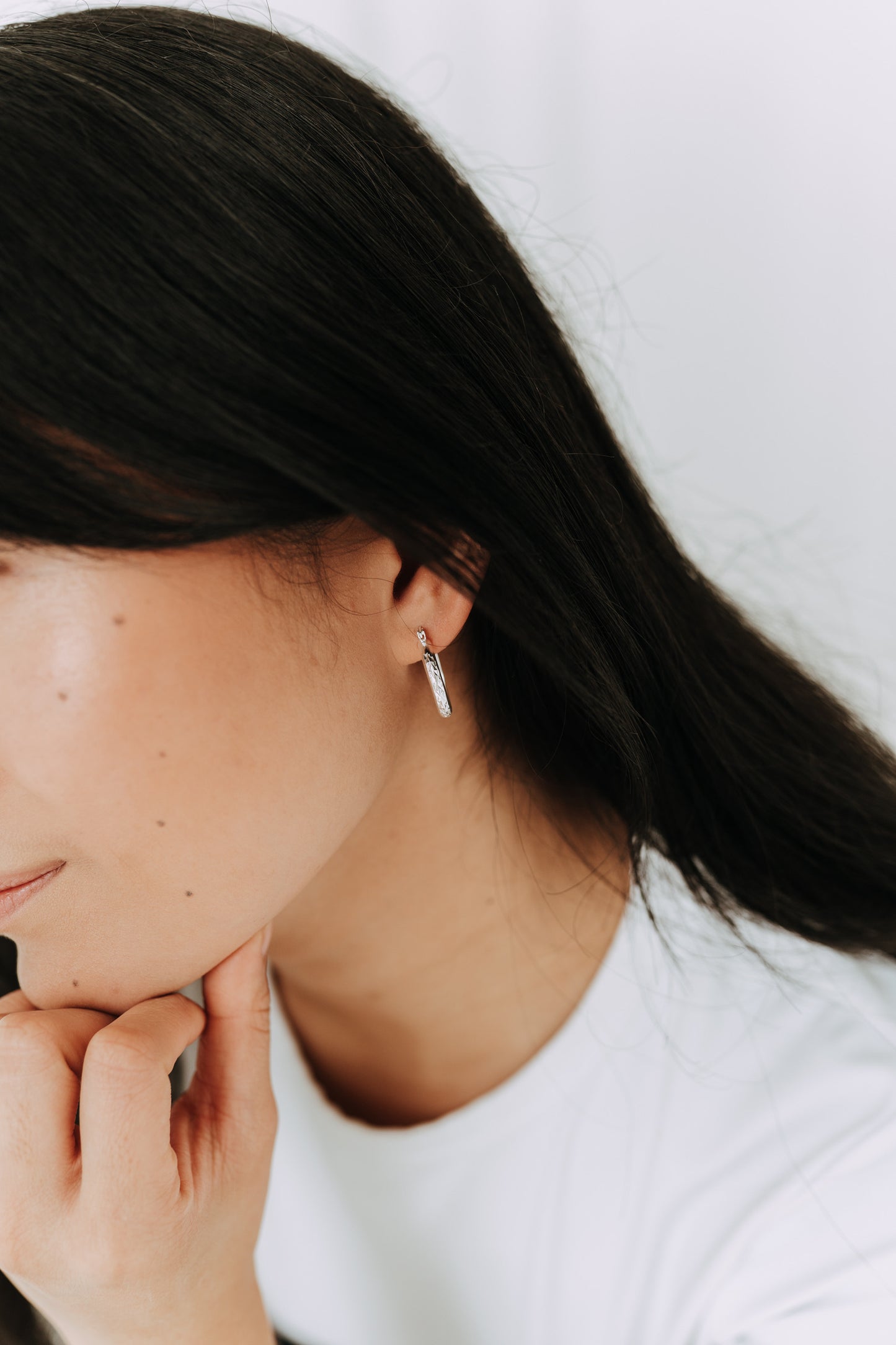 Etch Hoops / Sterling Silver