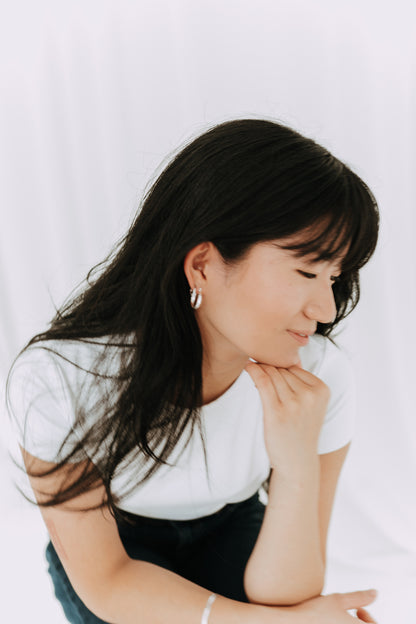 Etch Hoops / Sterling Silver