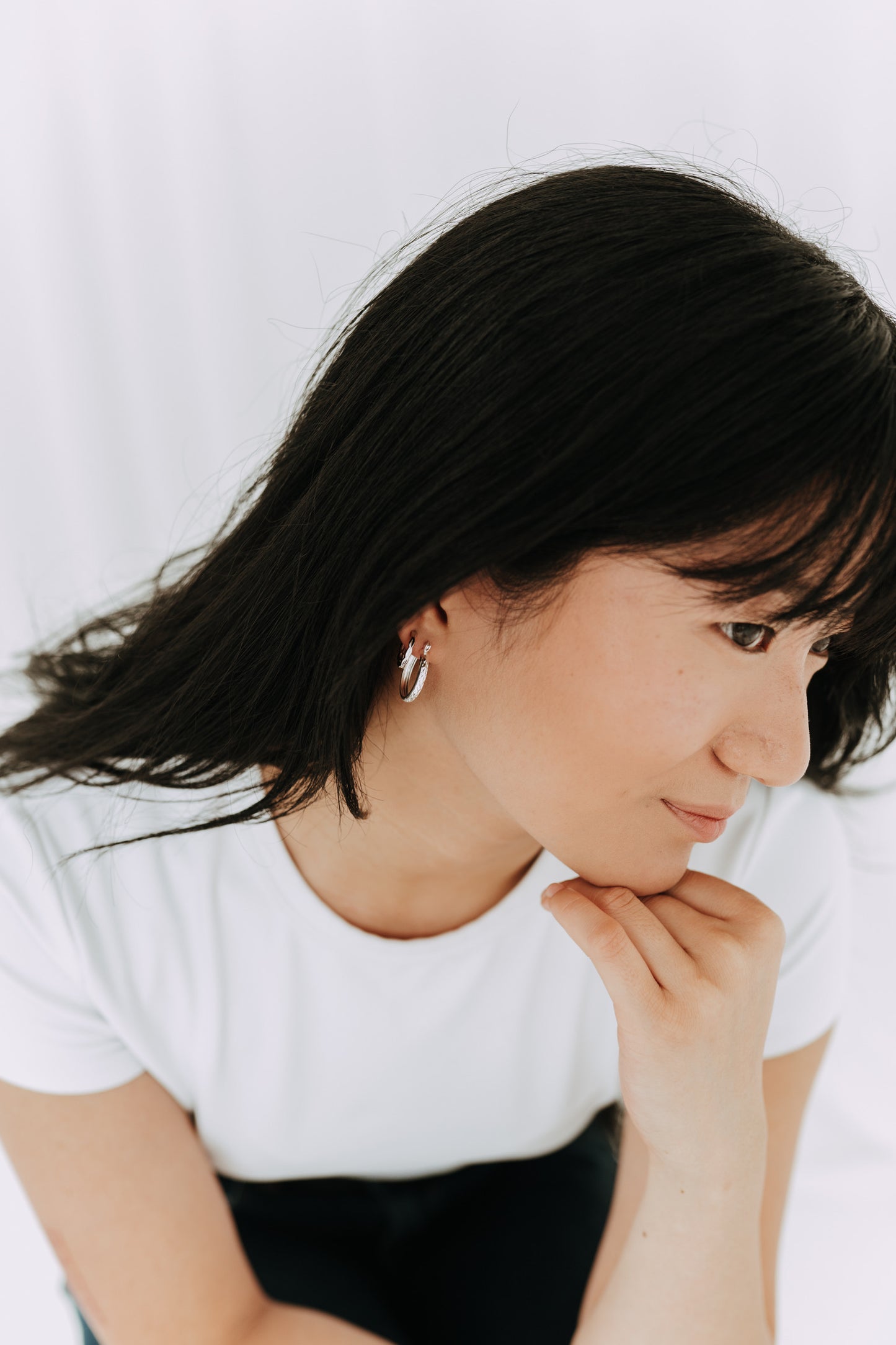 Etch Hoops / Sterling Silver