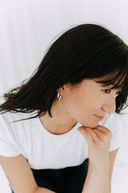 Etch Hoops / Sterling Silver