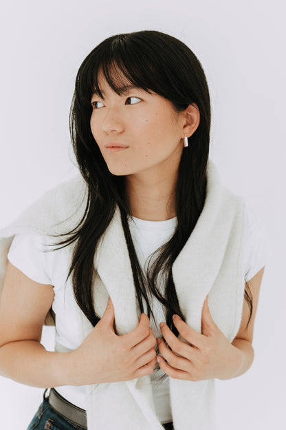 Uptown Rectangle Hoops / Sterling Silver