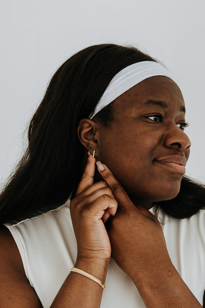 Luna Hoops – Gold Filled Pavé Rectangle Hoops