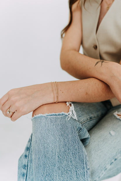 Triple Ball Chain Bracelet – 18k Gold Filled