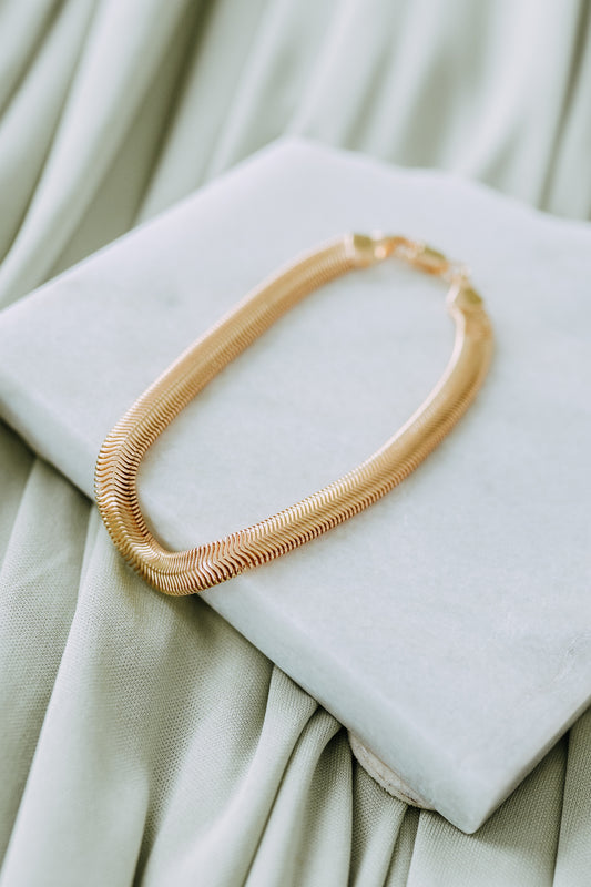 Sol Bracelet – Gold Filled Herringbone Chain (6mm)