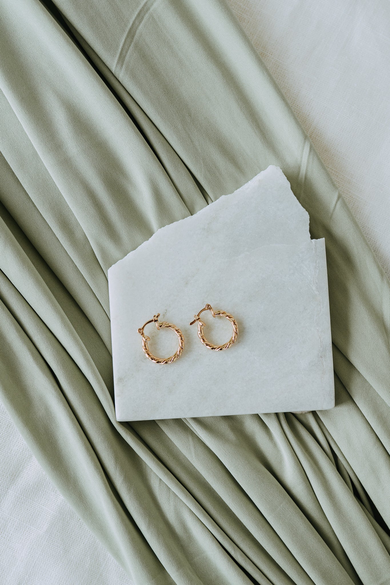Magnolia Hoops – Gold Filled Twisted Hoops