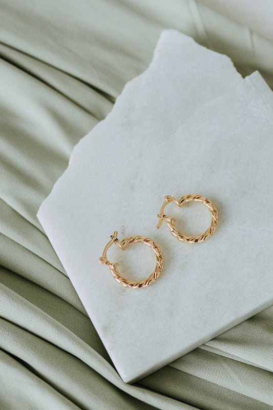 Magnolia Hoops – Gold Filled Twisted Hoops