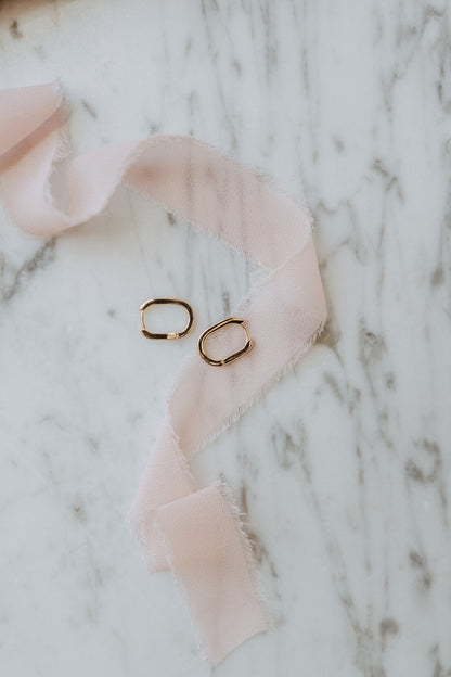 Pave Rectangle Hoops