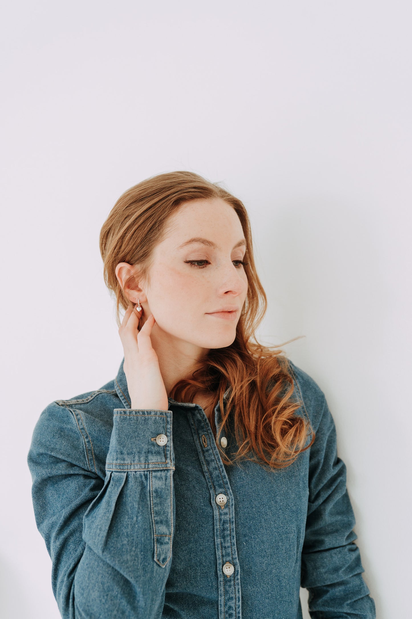 Silver Heart Charm Hooops