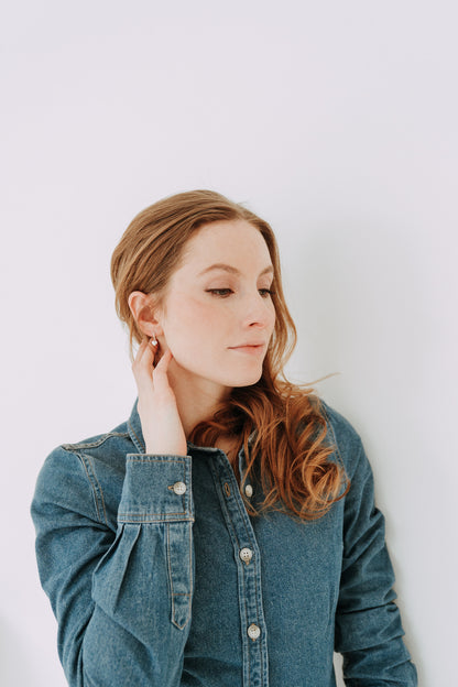 Silver Heart Charm Hooops