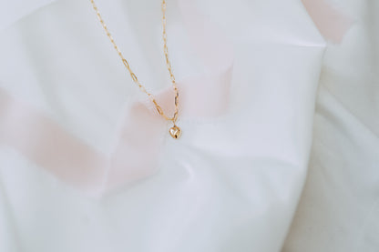 Lil' Puff Heart + Paperclip Necklace