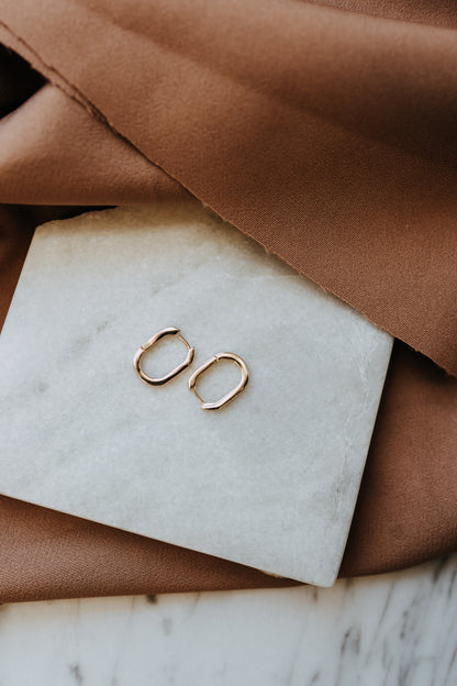 Pave Rectangle Hoops