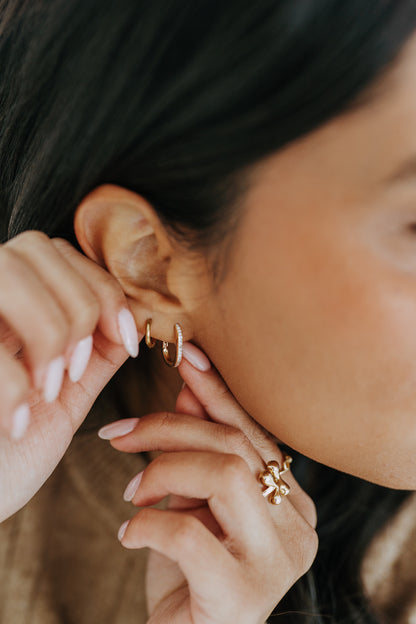 Pave Rectangle Hoops