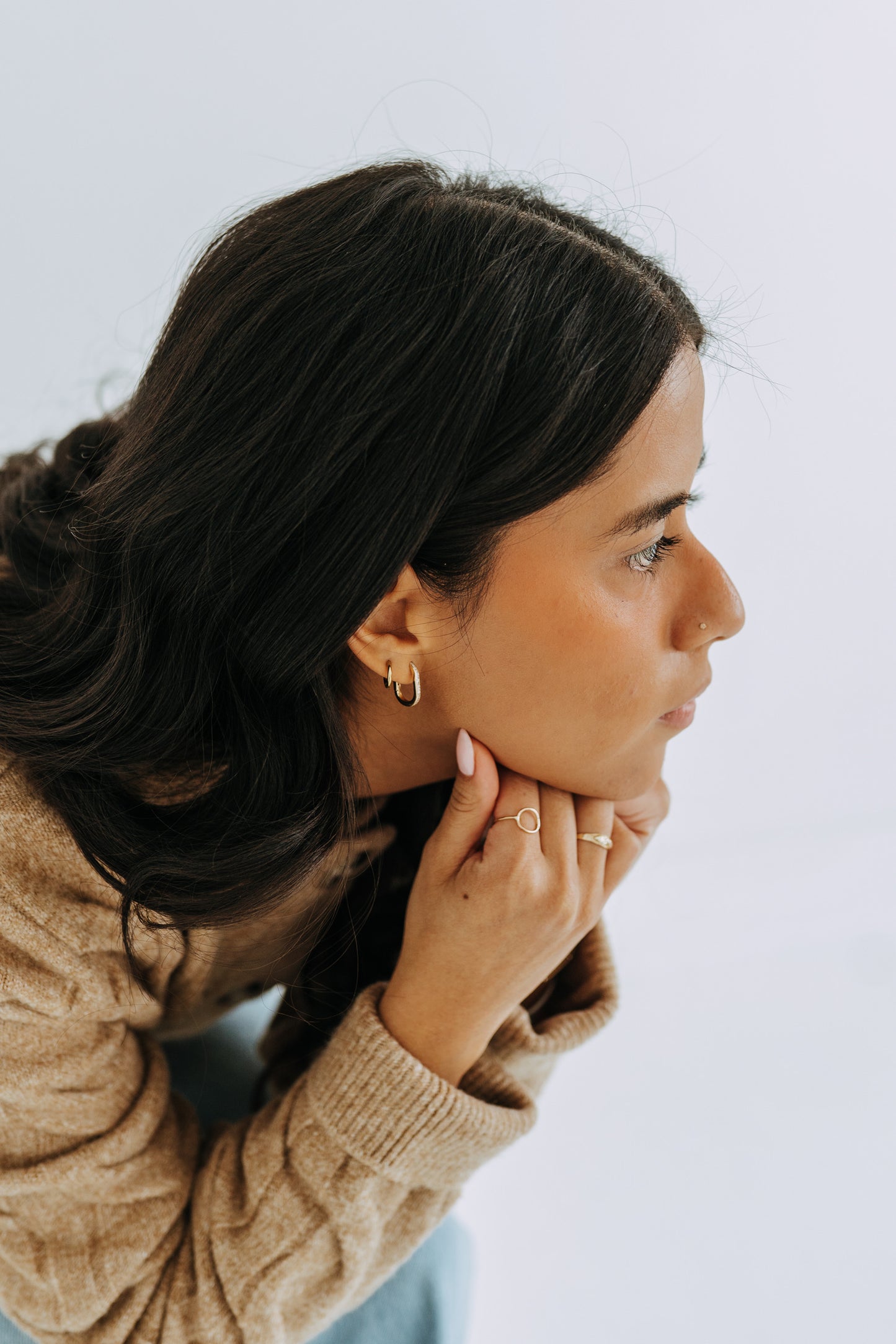 Pave Rectangle Hoops