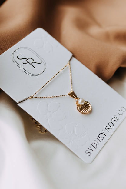 Pearl + Shell Gold Necklace