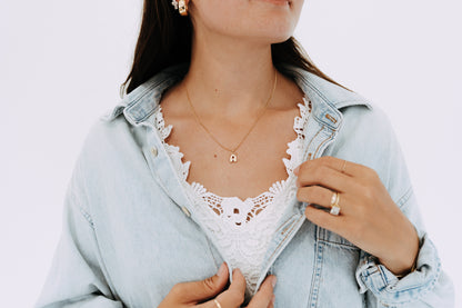 Bubble Letter Necklace - Gold Filled