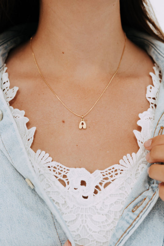 Bubble Letter Necklace - Gold Filled