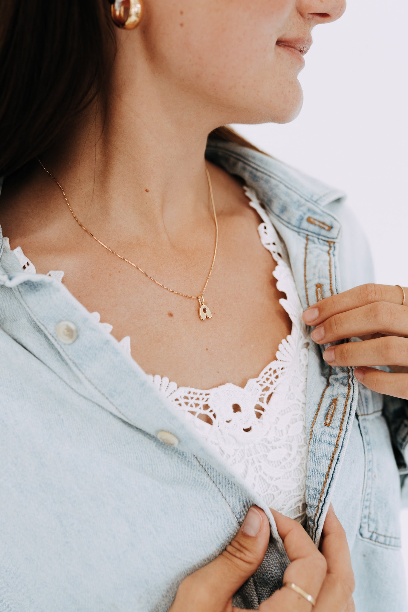 Bubble Letter Necklace - Gold Filled