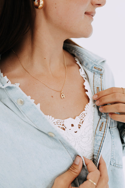 Bubble Letter Necklace - Gold Filled