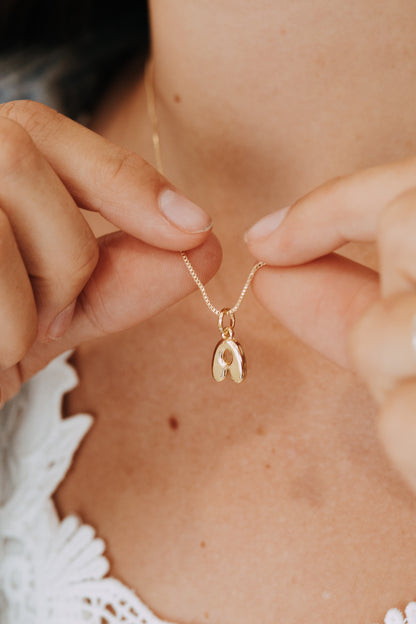 Bubble Letter Necklace - Gold Filled