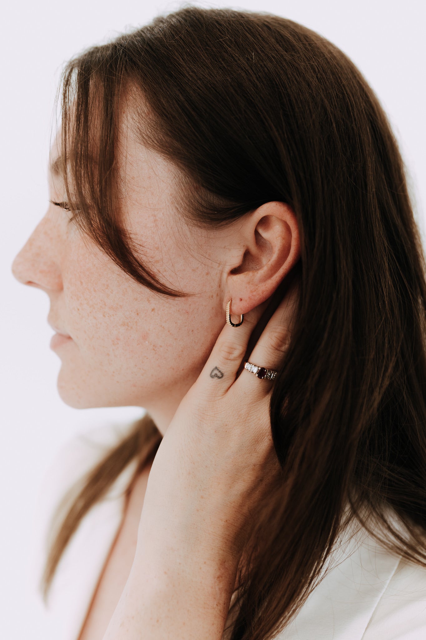 10mm x 13mm gold filled geometric hoop earrings with hinged closure