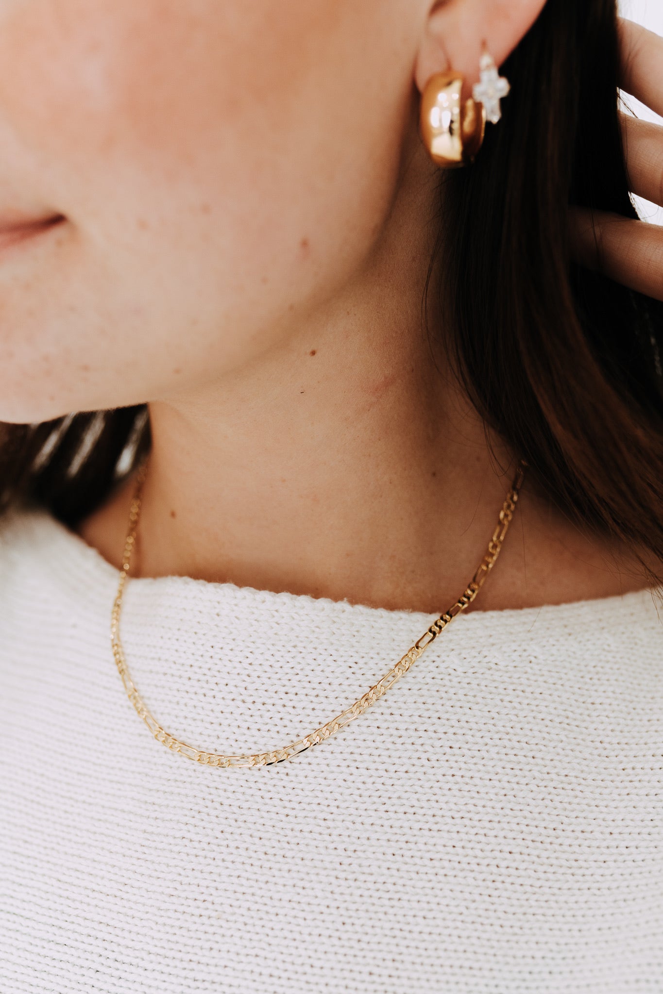 3mm Figaro Chain Necklace | 18k Gold Filled