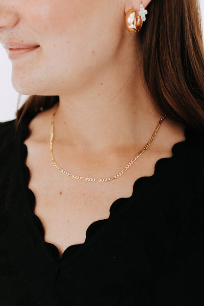 3mm Figaro Chain Necklace | 18k Gold Filled
