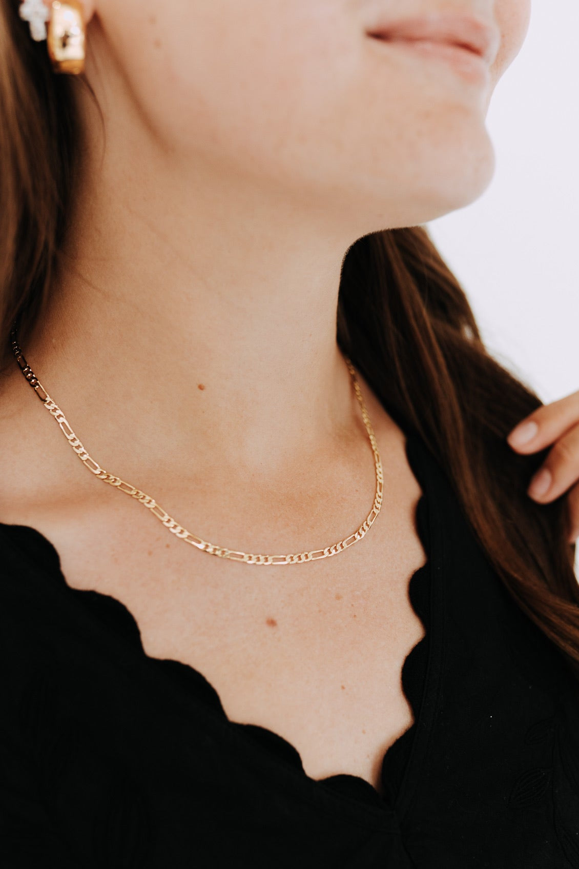3mm Figaro Chain Necklace | 18k Gold Filled