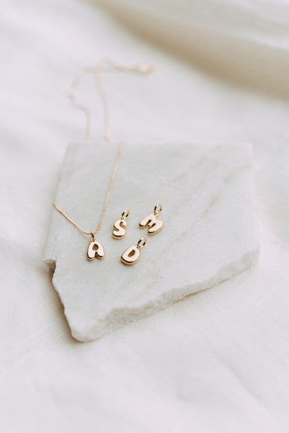 Bubble Letter Necklace - Gold Filled