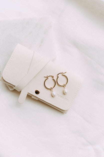 Pearl Drop Hoops